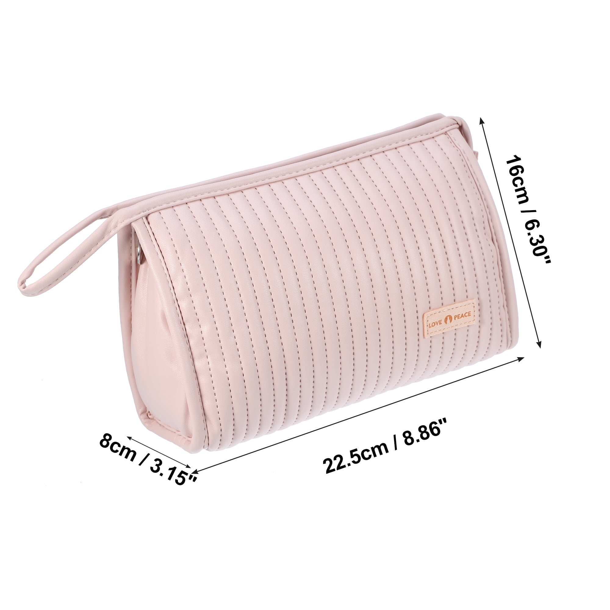 Unique Bargains Floral Makeup Bag Zipper Flower Cosmetic Pouch Pink