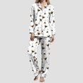thumbnail image 6 of YDFCWXW Pajamas for Women Fall - Cute 2 Piece Fleece Warm Fuzzy Cozy Soft Pajama Sets Khaki, M, 6 of 6