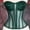 Green, variant on Qulqfy Plus Size Corset for Women Lace Up Overbust Corset Soft Cup Boned Solid Strapless Corset Tops for Women