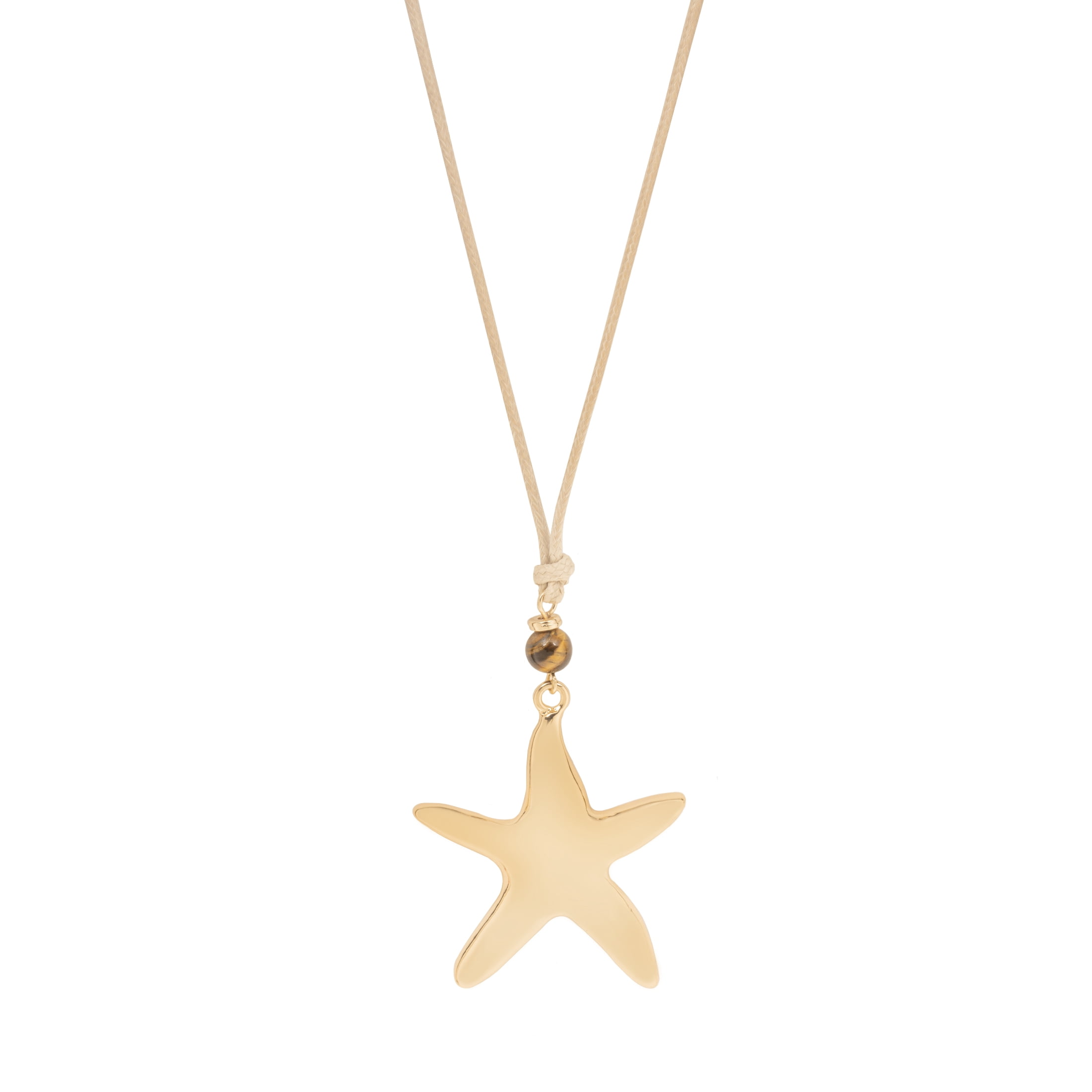 Time and Tru Starfish Pendant Necklace with Corded Design and Golden Details