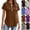 01# Brown, variant on Womens Tops Dressy Casual Short Sleeve V Neck Zipper Flowy Work Blouses Summer Vacation Shirts 2026 Camel XXL