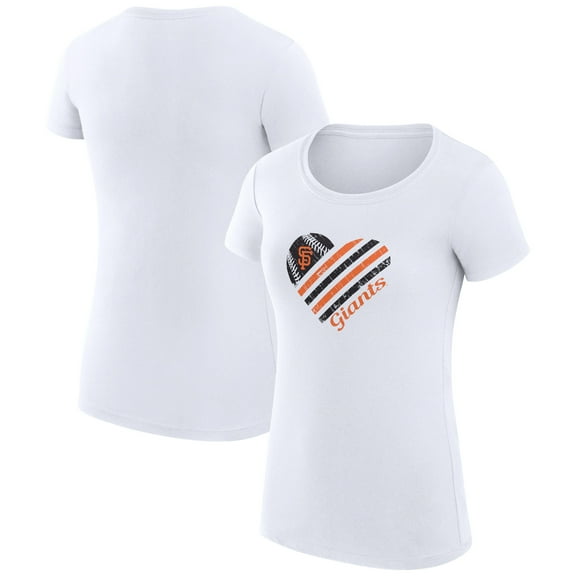 Women's G-III 4Her by Carl Banks  White San Francisco Giants Super-Slim Fit Lightweight Heart Graphic T-Shirt