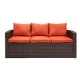 thumbnail image 3 of Incadozo 5PC All-Weather Wicker Patio Seating Set, Dark Brown/Orange, 3 of 13
