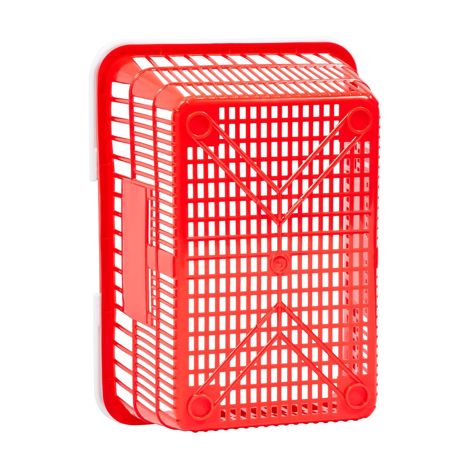 Shopping Baskets, 4 PCS, 21L Stackable PE Plastic, Ergonomic Handles, Dense Mesh Structure, Holds 20 lbs, for Grocery, Retail, Stores & Supermarket Use