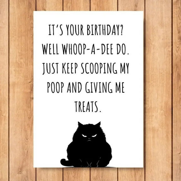 Funny Cat Birthday Card – Humorous “It’s Your Birthday? Whoop-a-Dee-Doo” Design – Blank Inside, Envelope Included – Perfect for Cat Lovers & Birthday Celebrations