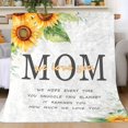 thumbnail image 2 of Mother's Day Gift Blanket for Mom/Grandma Soft Flannel Quilted  with Sunflower & Greenery Design, "MOM" Text & Heartfelt Message, AllSeason Cozy Blanket for Home, Camping, Travel, Office, 2 of 7