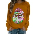 thumbnail image 1 of Jienlioq Hauts de Sortie pour Femmes Femmes Mode Décontractée Imprimé Col Rond Ample Manches Longues Chandails Blouse Aubaines Vendredi Fou, 1 of 3