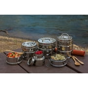 To Go Ware 3-Tier Stainless Steel Tiffin Lunch Box with Small Sidekick Container
