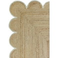 thumbnail image 3 of DecorAvenue Braided Jute Area Rug Farmhouse Scalloped Area Rug, Natural / White 11' Ft Square, 3 of 6