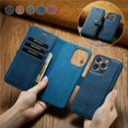 thumbnail image 3 of For iPhone 15 Pro DG.MING Crazy Horse Texture Detachable Magnetic Leather Phone Case,Blue,For iPhone 15 Pro, 3 of 9
