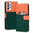 thumbnail image 5 of Feishell Cute Animal Pattern Wallet Phone Case for Samsung Galaxy A23 5G,Color Matching PU Leather Shockproof Magnetic Flip Stand Credit Card Slots Slim Phone Case with Wrist Strap,Darkgreen, 5 of 8
