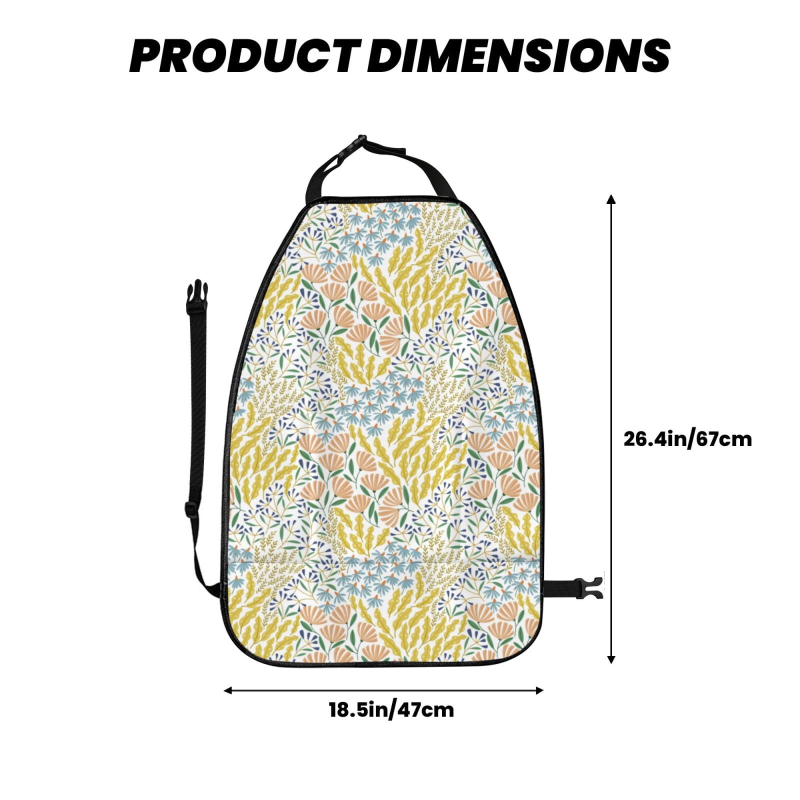 Kdxio Boho Print 2 Pack Car Kick Mat Seat Cover Back Protector Mat with Pockets for Organizer Backseat Protector and Storage Anti Kick Pad for Vehicles