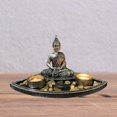 thumbnail image 3 of Buddha Statue Polyresin Thai Crafts Natural with Tray Bronze Candle Holder Tealight Sculpture for Decoration Ornaments patio and garden and home A perfecl porta vela, 3 of 8