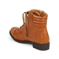 thumbnail image 3 of Liliana DB58 Women Quilted Leatherette Almond Toe Zipper Combat Boot, 3 of 5