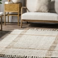 thumbnail image 6 of nuLOOM April Casual Stripe Jute Tassel Area Rug, 5' x 8', Natural, 6 of 9