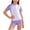 Purple C, variant on WRKEKC Girls Swimsuit Cat Print Short Sleeve Half Zip Top with Ruffled Skirt and Boyshort Bottoms Two Piece Bathing Suit 3-13 Years