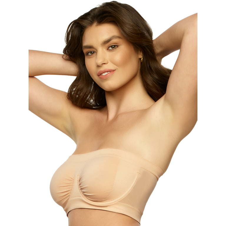 Paramour by Felina | Body Smooth Seamless Underwire Bandeau Bra (Cameo  Rose, Large)
