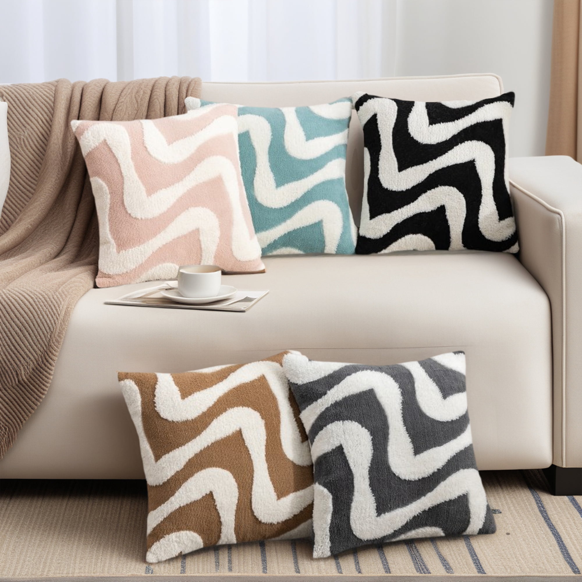 Unique Bargains Snowflake Fleece Throw Pillow Cover Pink 16" x 16"