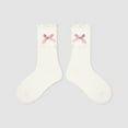 thumbnail image 4 of Bibifish Womens Socks Solid Color Socks Cute Ruffled Cuff Socks With Lace Bow Design Soft Stretchy Daily Wear Socks For Ladies And Girls, 4 of 5