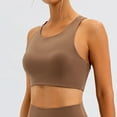 thumbnail image 5 of DuoJiaJ Womens Workout Sports Bras Fitness Backless Padded Low Impact Bra Yoga Crop Tank Top Plus Size Bras Brown, 5 of 5