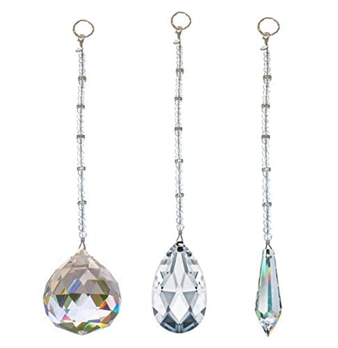 1 30mm Crystal Hanging Pendent 30mm Comes in a Gift Bag. Hidden Hollow Beads Sun Catcher Crystal Rear View Mirror Car Charm Ornament 
