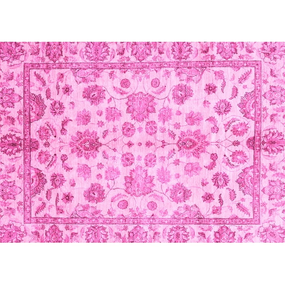 Ahgly Company Indoor Rectangle Oriental Pink Traditional Area Rugs, 4' x 6'