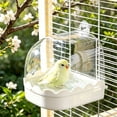 thumbnail image 2 of Bird Bath Tub, Hanging Parrot Bathing Pool, Cage Mounted Bird Bath for Cockatiels Budgies, Plastic Splash Guard Design with Transparent Window, Non-Slip, Easy Clean Indoor Bird Accessory, 2 of 7
