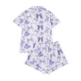 thumbnail image 4 of Censtreet Men's 2 Piece Pajama Set Bow Graphic Button Down Short Sleeve Lapel Shirt Pj Short Set, 4 of 8