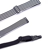 Mens Shirt Stays Adjustable Prevent Slipping Prevent Wrinkle Elastic Shirt Holder with Locking for Daily Work Black and White Stripes