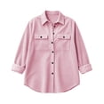 thumbnail image 5 of Maplenight Corduroy Shackets for Women Button Up Long Sleeve Oversized Loose Fit Casual Jacket Tops with Pocket, 5 of 5