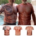 thumbnail image 1 of Muscle Tattoo Print T-shirt Men Short Sleeve 3d Digital Printing T-shirt (xiatian), 1 of 2