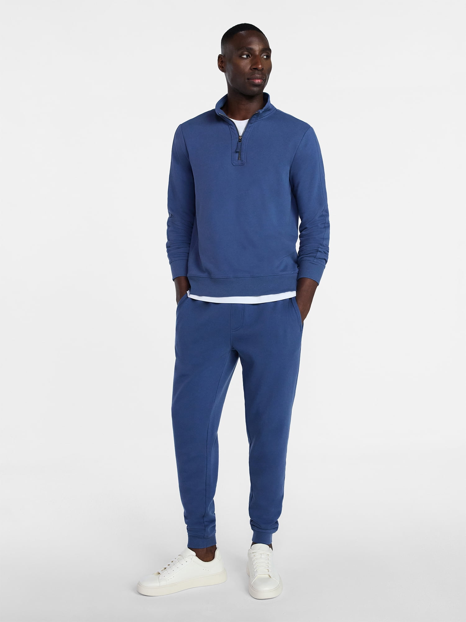 George Men's Washed Terry Quarter Zip Sweater, Sizes S-3XL