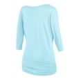 thumbnail image 2 of Matchstick Women's 3/4 Dolman Sleeve Banded Waist T-Shirt Solid Tunic Top (S-3XL), 2 of 4