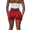 thumbnail image 2 of Xmarks Women High Waisted Sequin Shorts Elastic Waist Sequin Party Dancing Straight Leg Shorts, 2 of 8