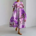 thumbnail image 2 of Tiqkatyck Summer Dresses for Women 2024, Women's Retro Floral Dress Casual Loose Oversized Maxi Dress with Pocket, Fall Dresses for Women 2024 Pink XXXL, 2 of 4