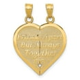 thumbnail image 3 of Finest Gold 14K Yellow Gold Reversible Forever & Ever Break-Apart Heart Pendant, 3 of 4