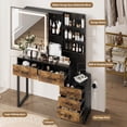 thumbnail image 5 of Danolapsi Vanity Desk,Makeup Vanity Desk with Sliding Mirror and Charging Station,LED Light with 3 Lighting Modes,5 Large Drawers,and 3 Tiers of Open Shelves(ship in 2 boxes), 5 of 7