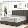 thumbnail image 5 of Breltam King Size Upholstered Platform Bed Frame with 4 Storage Drawers and Vertical Linen Wingback Channel Tufted Headboard, 5 of 11