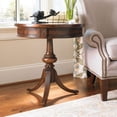 thumbnail image 2 of Bowery Hill Traditional Wood Round Pedestal Accent Table in Walnut, 2 of 2