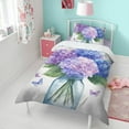 thumbnail image 4 of Hydrangea and Butterfly Duvet Cover and Pillowcase Set for Single Bedding, Bedroom Accessories for Kids Teens, 4 of 5