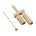 thumbnail image 1 of Percussion Wood Block 2 Tone Wooden Percussion Musical Instrument Children Musical Toys with Mallet, 1 of 5