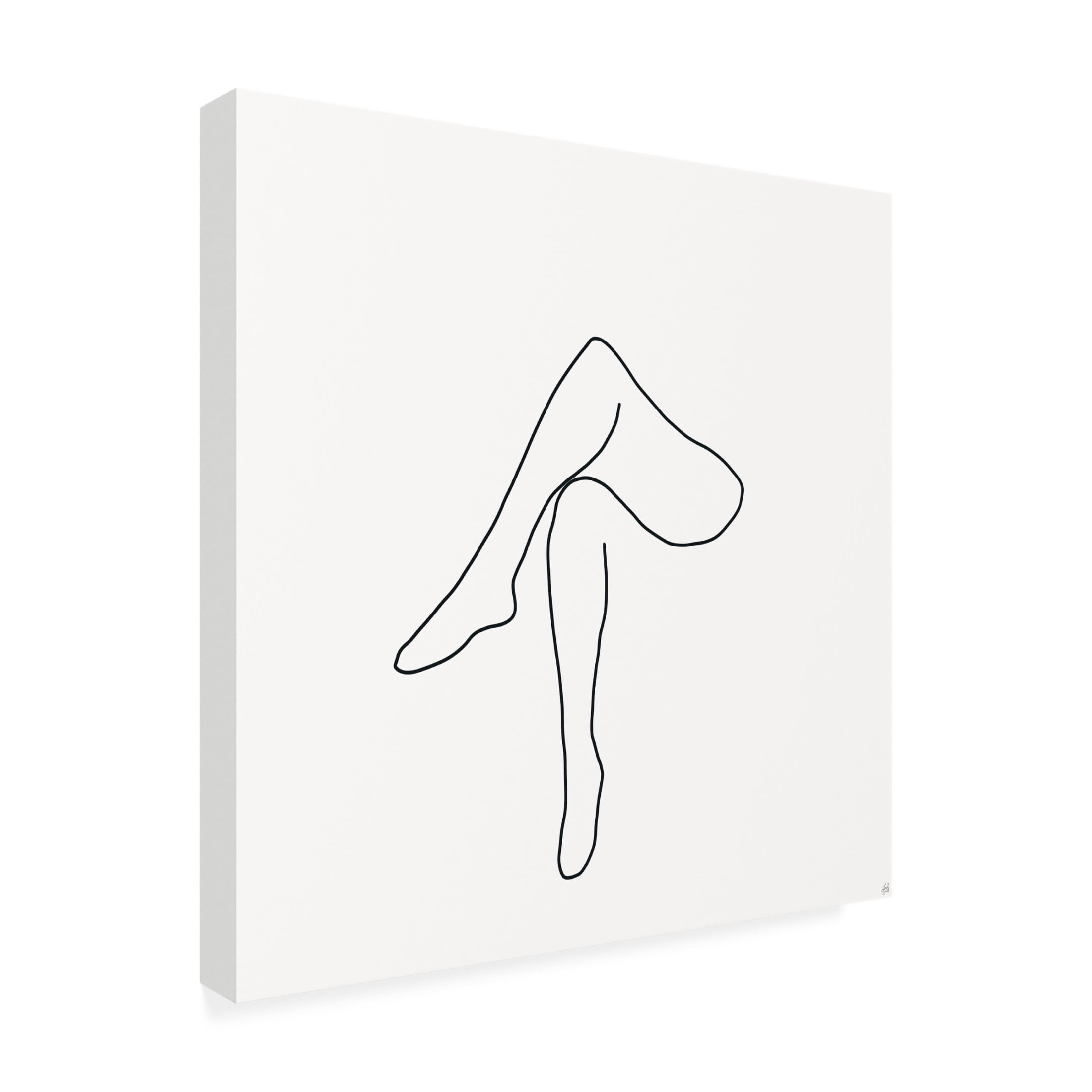 Canvas Wall Art - Line and Brush 'Line Female Legs' Wall Art for Living Room, Bedroom, or Office Décor by Trademark Fine Art - 24 x 24 Inches