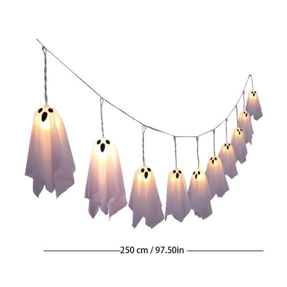 Halloween Glowing Little Ghost Decorations, 10 Small Ghost Remote Controls