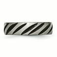thumbnail image 3 of Titanium 6mm Black IP-plated Swirl Brushed & Polished Band Size 10, 3 of 6