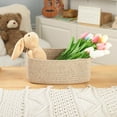 thumbnail image 5 of AllWays Plaza Small Storage Baskets for Organizing | Closet Organizer Bins | Shelf Toy Basket | Woven Rope Baskets | Cube Decorative Box | Shallow Basket | 11.5x7.5x4.7” | 3 Packs White Pink, 5 of 13