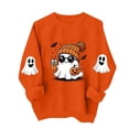 thumbnail image 5 of Women's Long Sleeve Sweatshirt Casual Crewneck Oversized Pullover Hoodies Fall Tops,S, 5 of 8