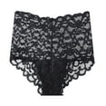 thumbnail image 3 of Gibobby Calzoncillos para mujer Nueva ropa interior de encaje para mujer, cintura media, parte inferior de malla, bragas de algodón grueso para mujer(Negro,G), 3 of 5