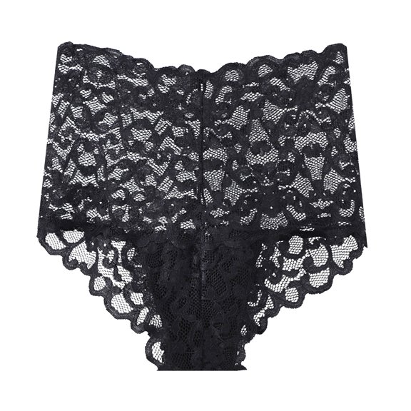 Mens Womens Underwear Panties for New Lace Mid Waist Ultra Thin Mesh See Through Plus Size Cotton Briefs Cool Breathable Panties with Full-Coverage