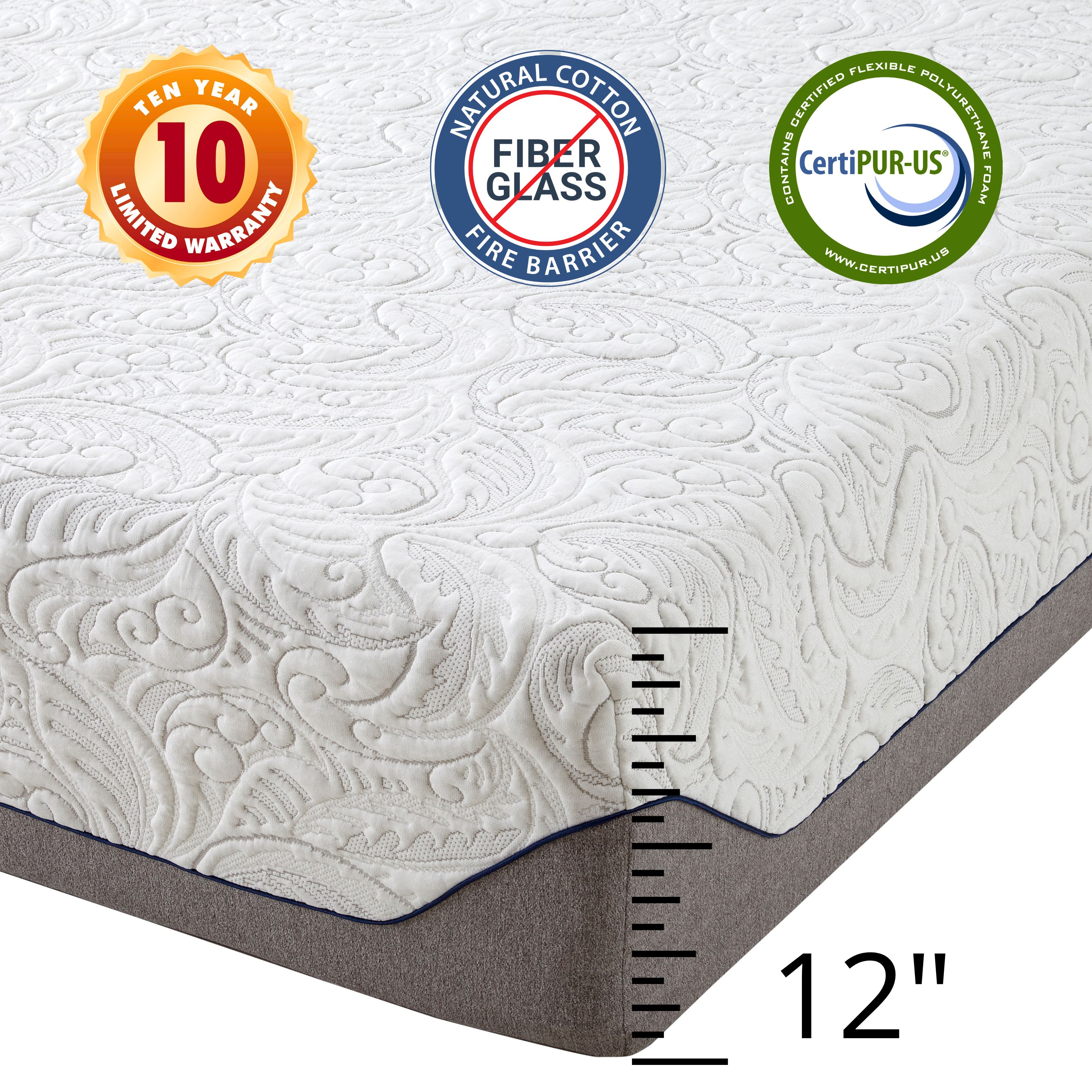 Boyd Sleep Air Flow 12" Gel Memory Foam Mattress, Medium Firm, Adult, Twin with Zip-off Cover - image 4 of 14