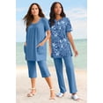 thumbnail image 6 of Roaman's Women's Plus Size Petite Plus Size Soft Knit Relaxed Pull-On Straight Leg Pant, 6 of 6